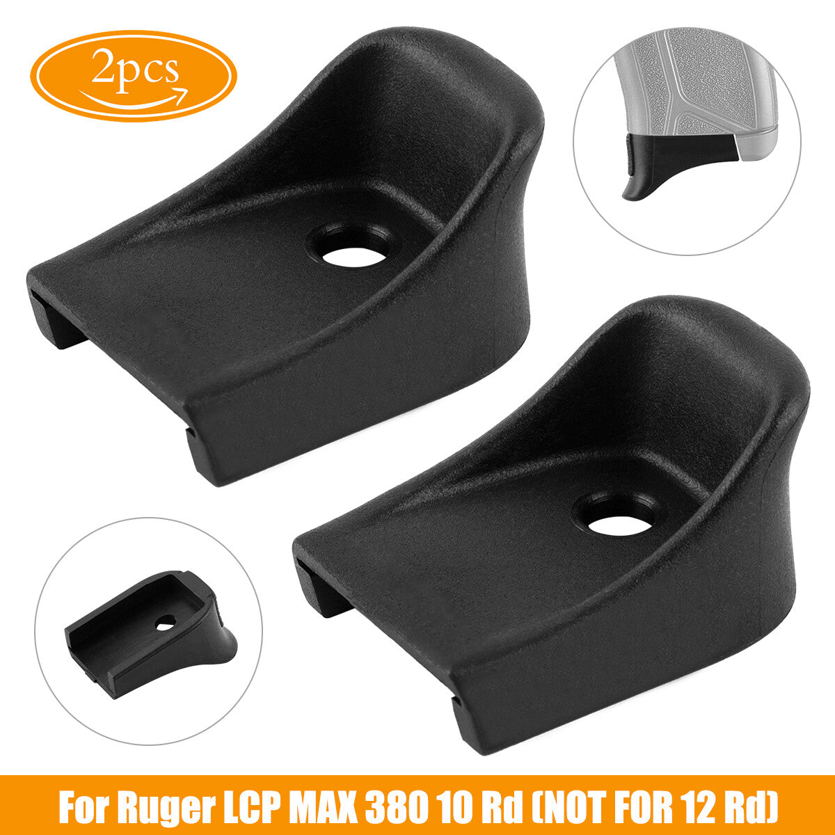 Pistol Grip Extenders 2-Pack for Ruger LCP MAX .380 10-Round Magazine