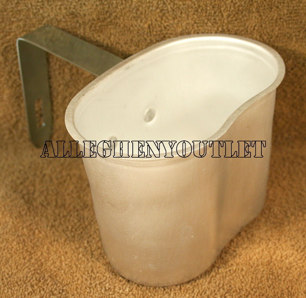 Heavy Gauge Aluminum WWII Military Style Canteen Cup with Folding Handle