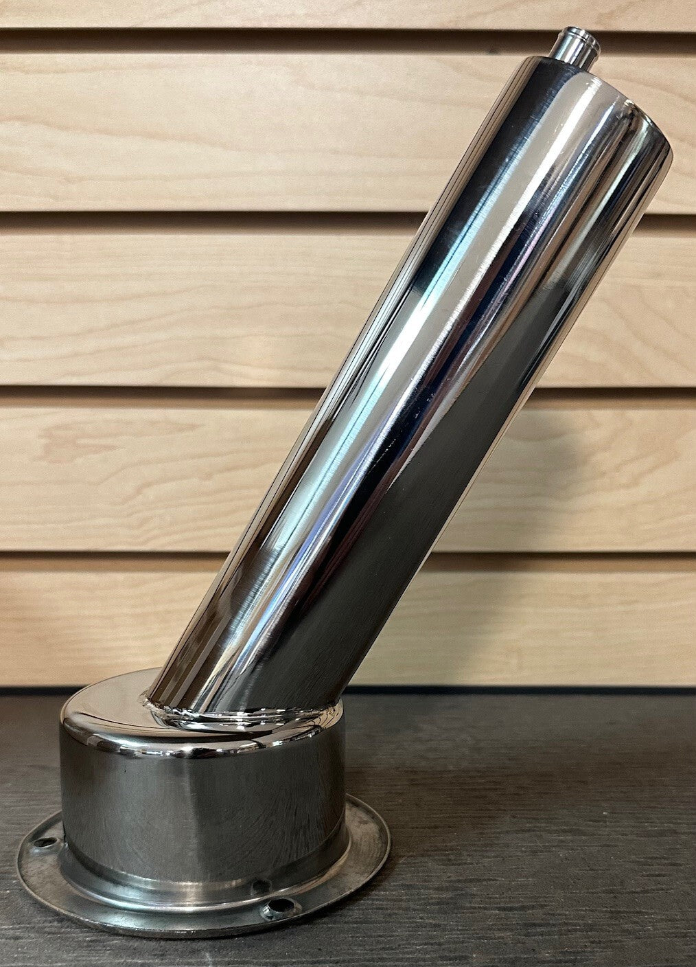 Stainless Steel 30 Degree Cup and Rod Holder with Drain - Round Top