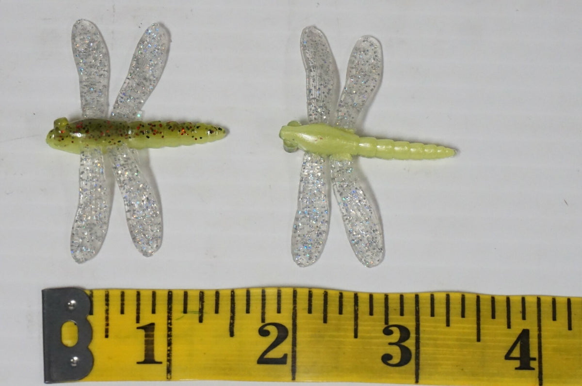50 Pcs 2-Inch Dragonfly Soft Plastic Fishing Lures Multiple Colors