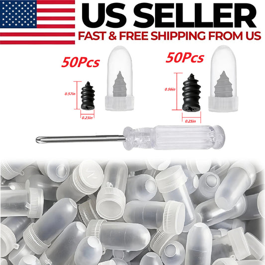 100Pcs Tire Repair Rubber Nails Kit with Screwdriver for Puncture Fix