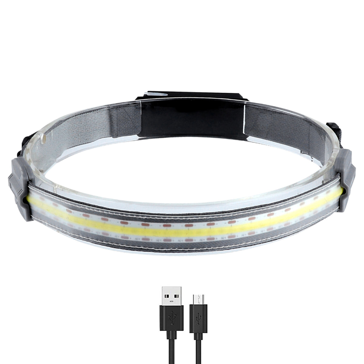 Rechargeable LED Headlamp with Adjustable Brightness and Water Resistance