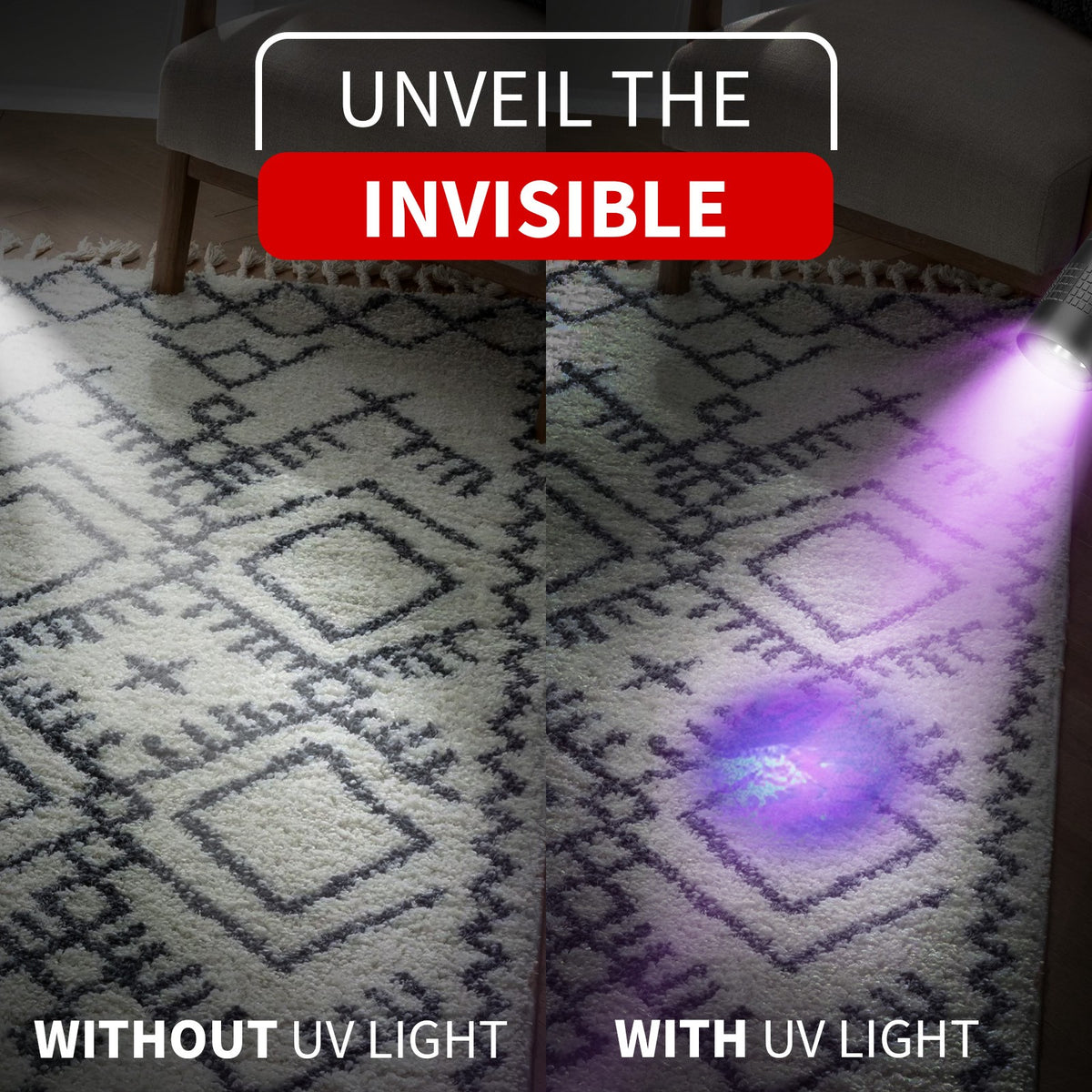 Portable UV Flashlight Penlight for Detecting Stains, Ink & Leaks