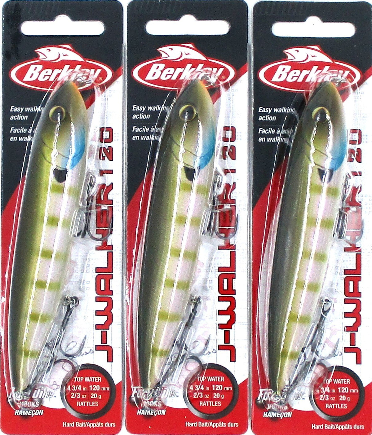 Berkley Topwater Rattle Bait MF Bluegill 2/3 Oz 4.75" J-Walker Lure