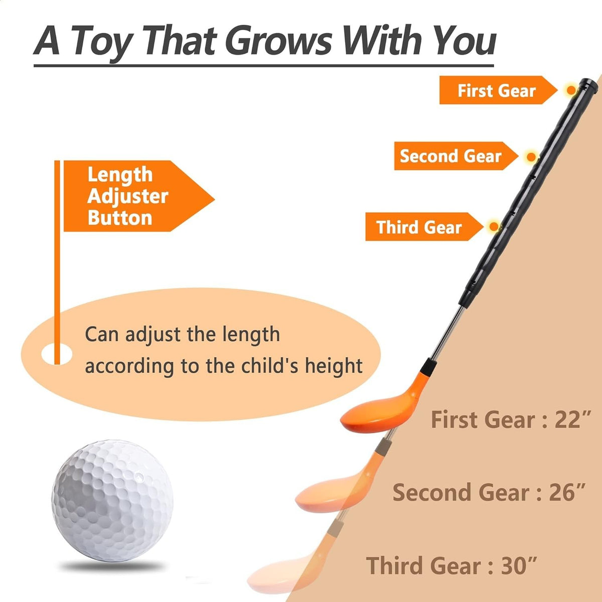 Toddler Golf Set with Ball-to-Tee Trainer and Golf Clubs - Fun Outdoor Play for Kids 3-8