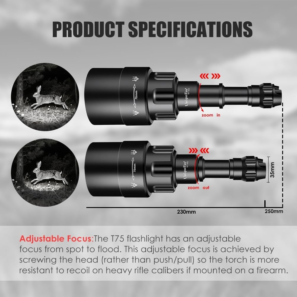 Infrared Flashlight T50/T67 IR Illuminator Dimmable Zoomable Night Vision