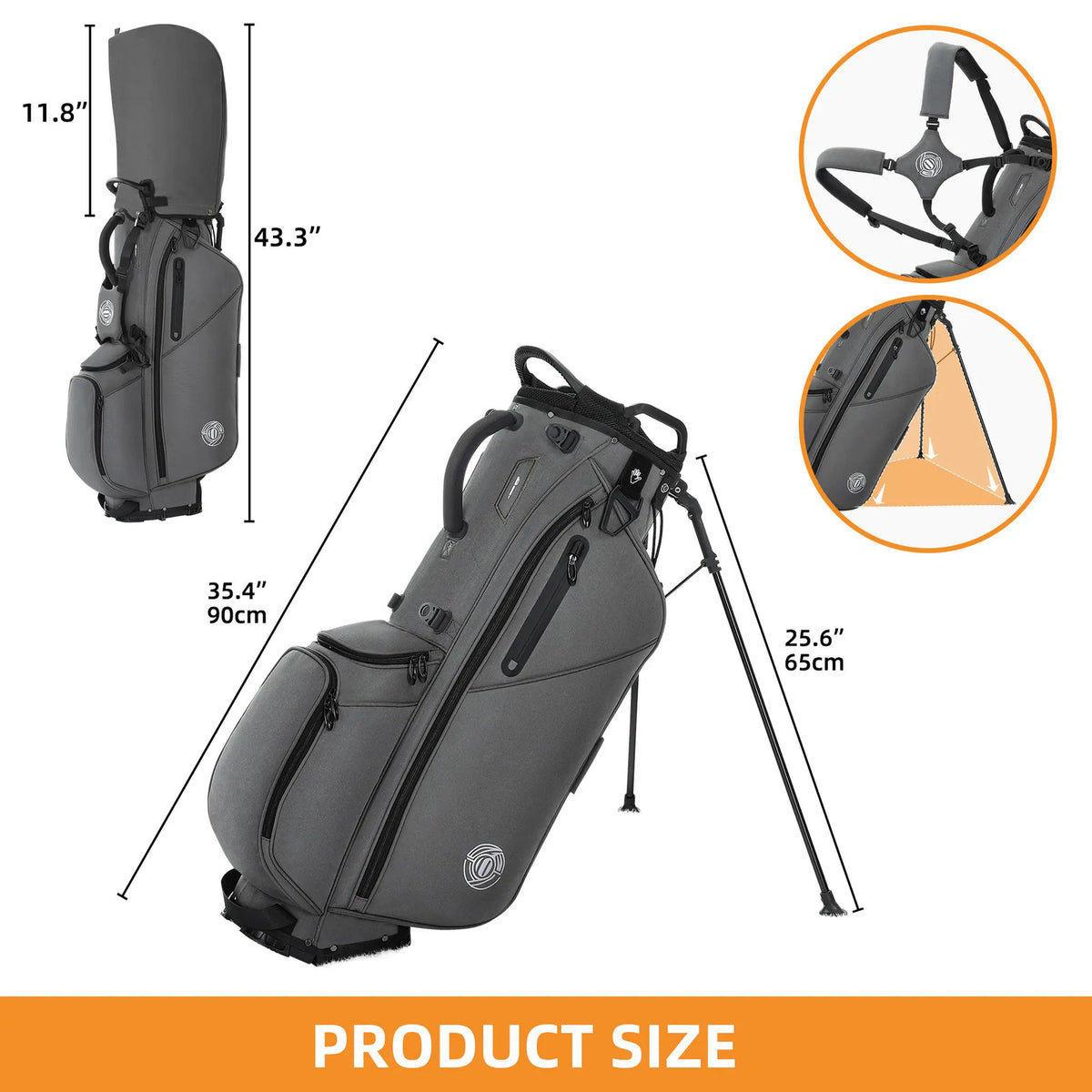7-Way Golf Stand Bag Waterproof Lightweight with 900D Material
