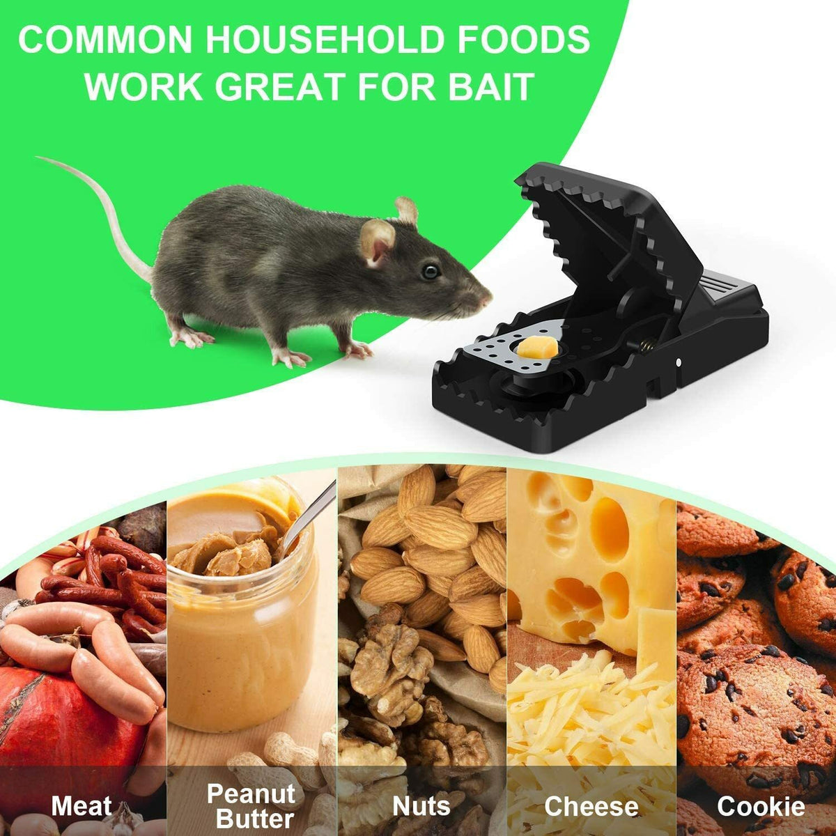 6 Pack Heavy Duty Mouse Traps - Snap Rodent Pest Killers for Indoor Outdoor Use