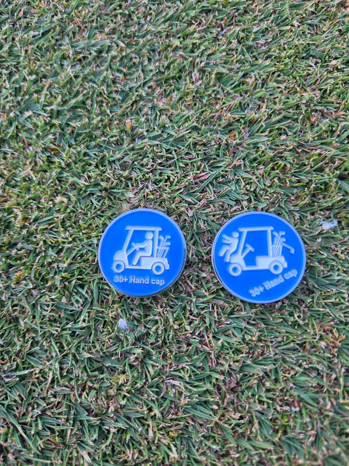 Golf Ball Marker with Handicap Parody Design - Funny Golf Cart Edition