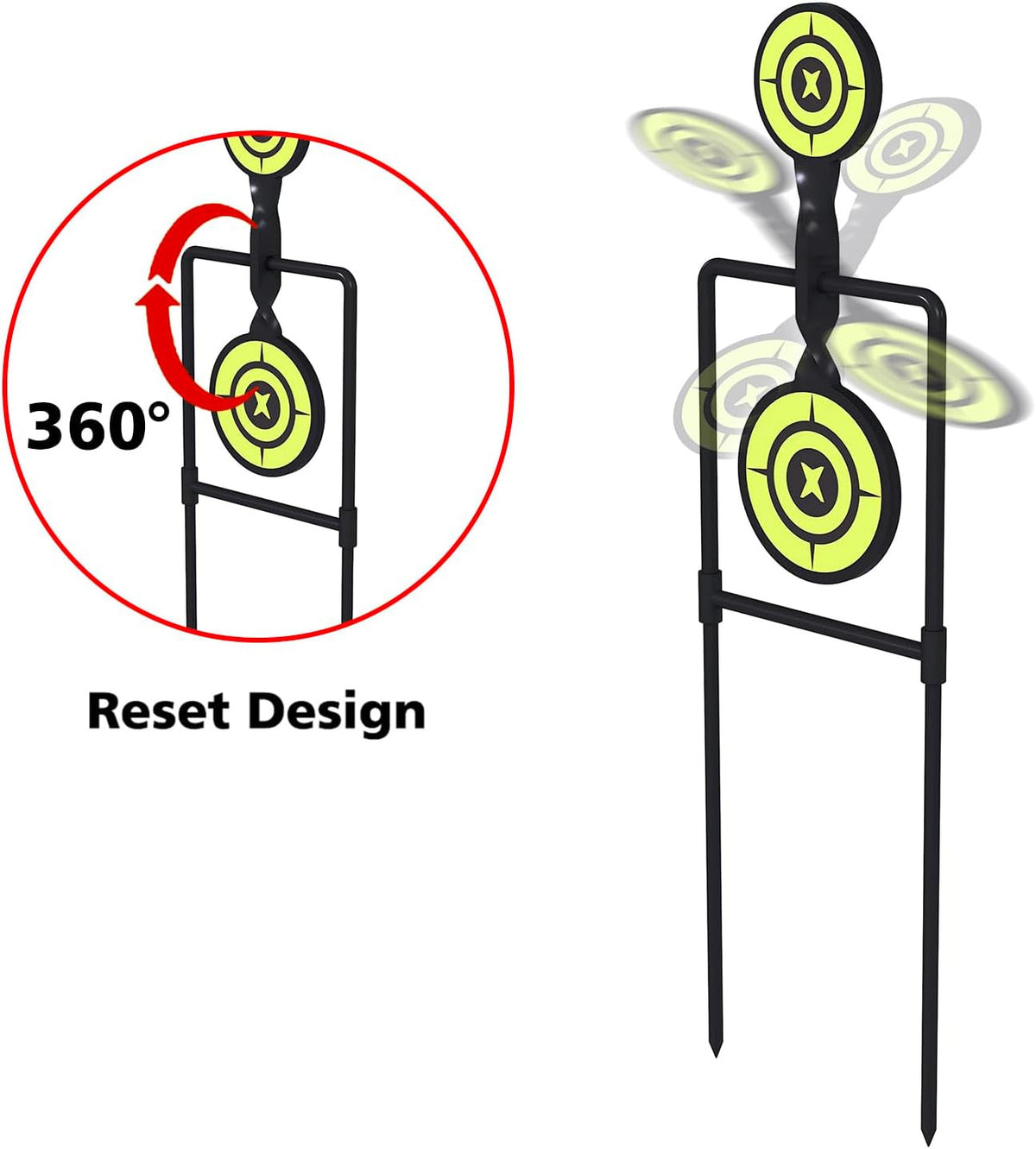 Heavy Metal Double Spinner Shooting Targets - Auto Reset, 3/8" Thick, Durable for Handgun & Rifle Practice