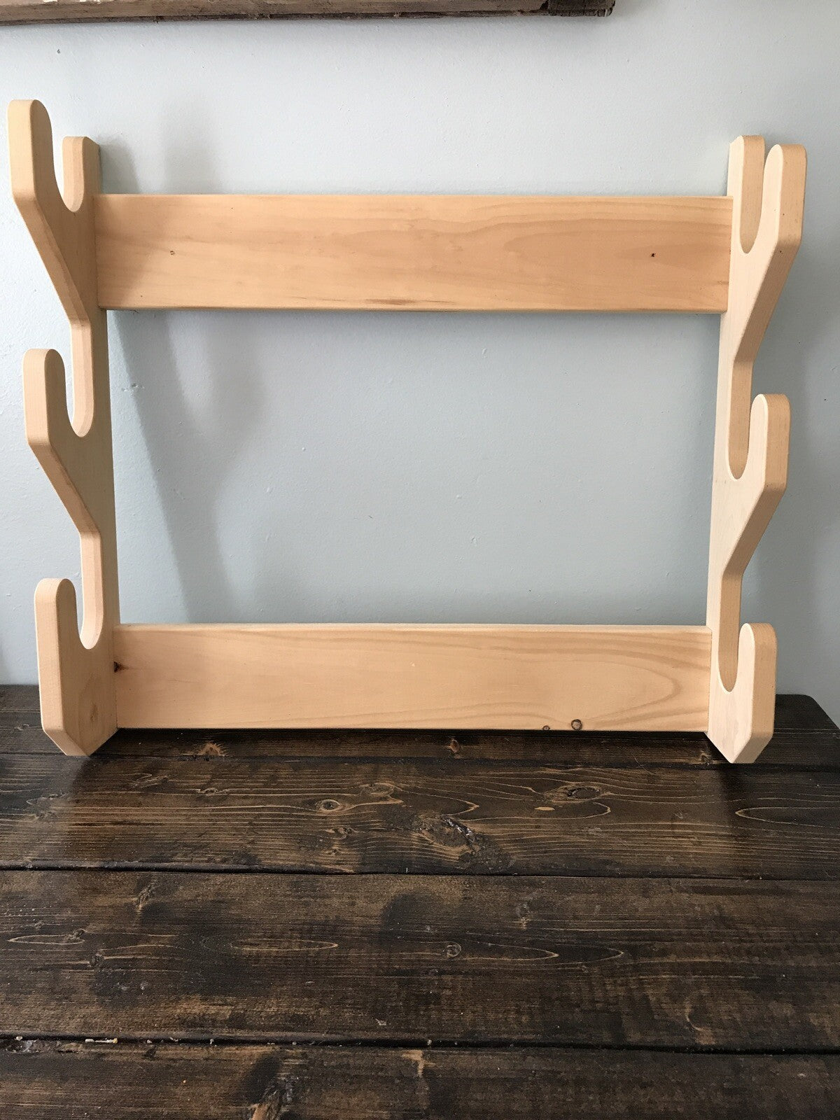 Unfinished Amish-Made Solid Pine Gun Rack Wall Mount - Fits Rifles & Shotguns