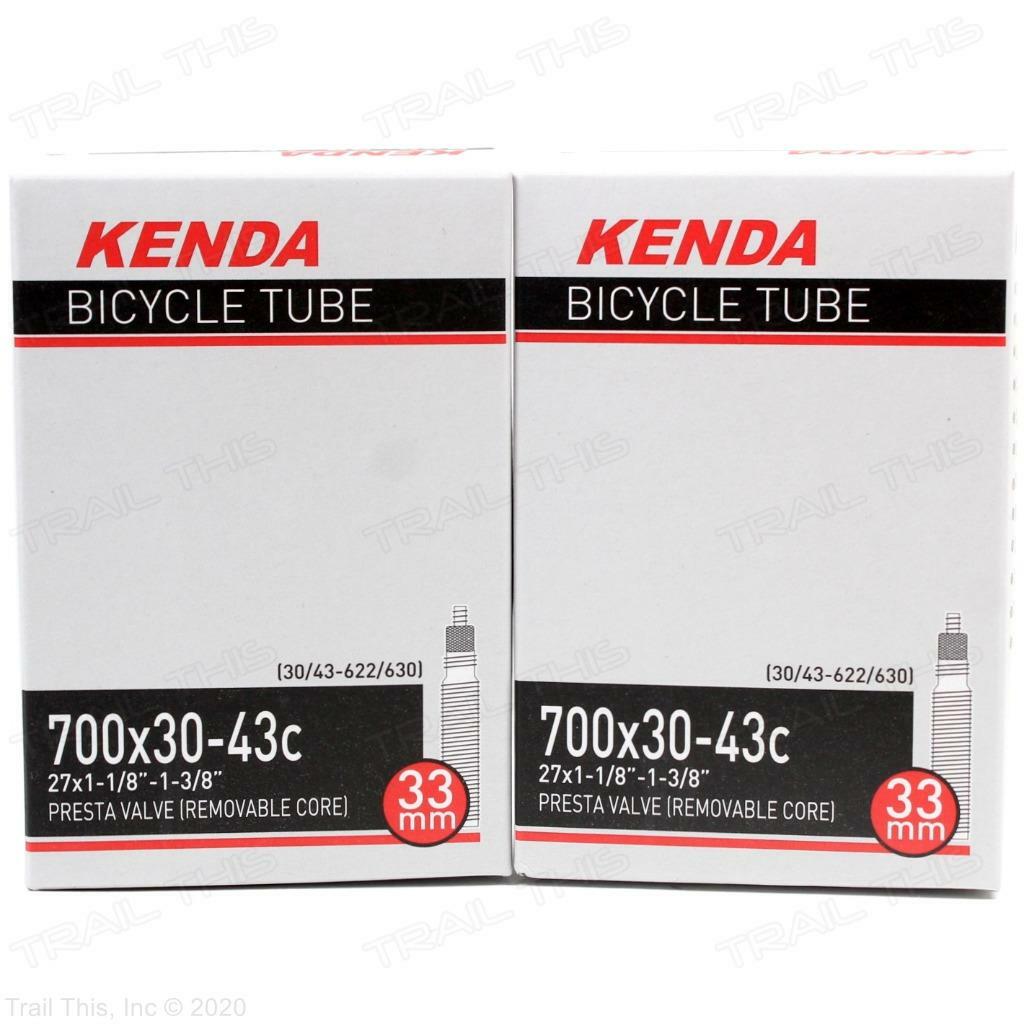 2-Pack Kenda 700x30/43 27x1-1/8-1-3/8" Presta Bike Inner Tubes - Threaded Valve