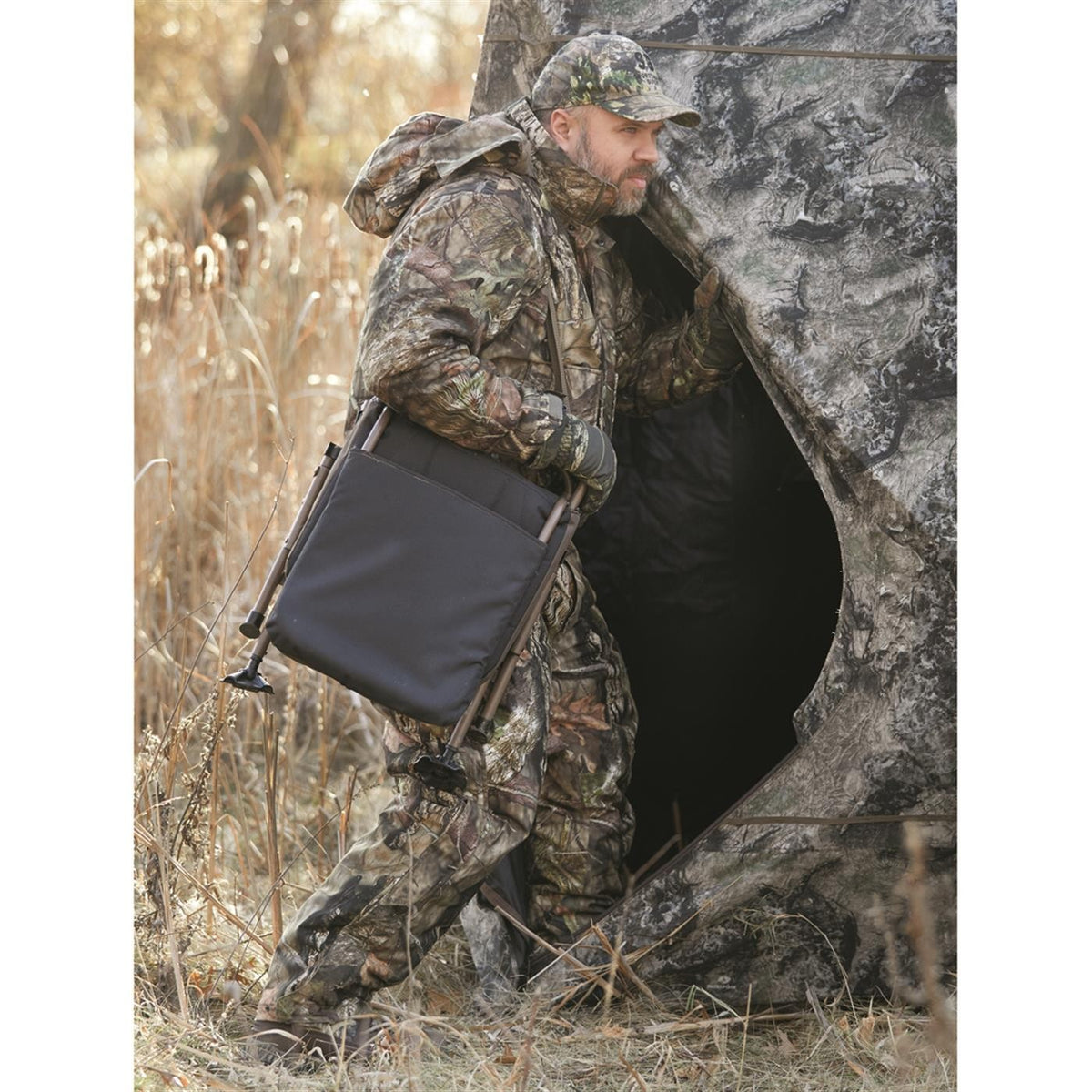 Swivel Hunting Chair - Silent 360 Degree Support for Outdoors, Brown