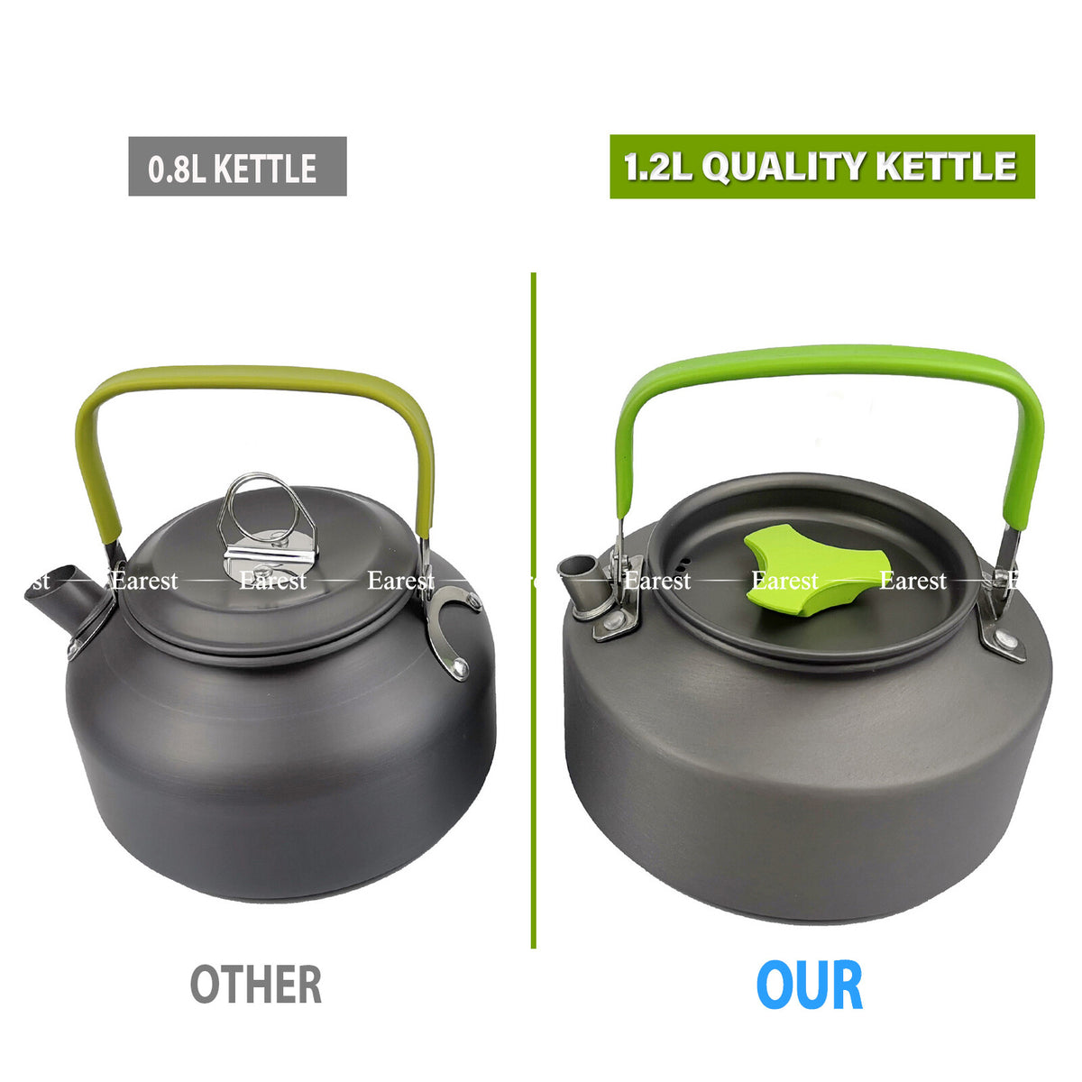 Portable Camping Cookware Set 13 Pcs Lightweight Non-Stick Pot Pan Kettle