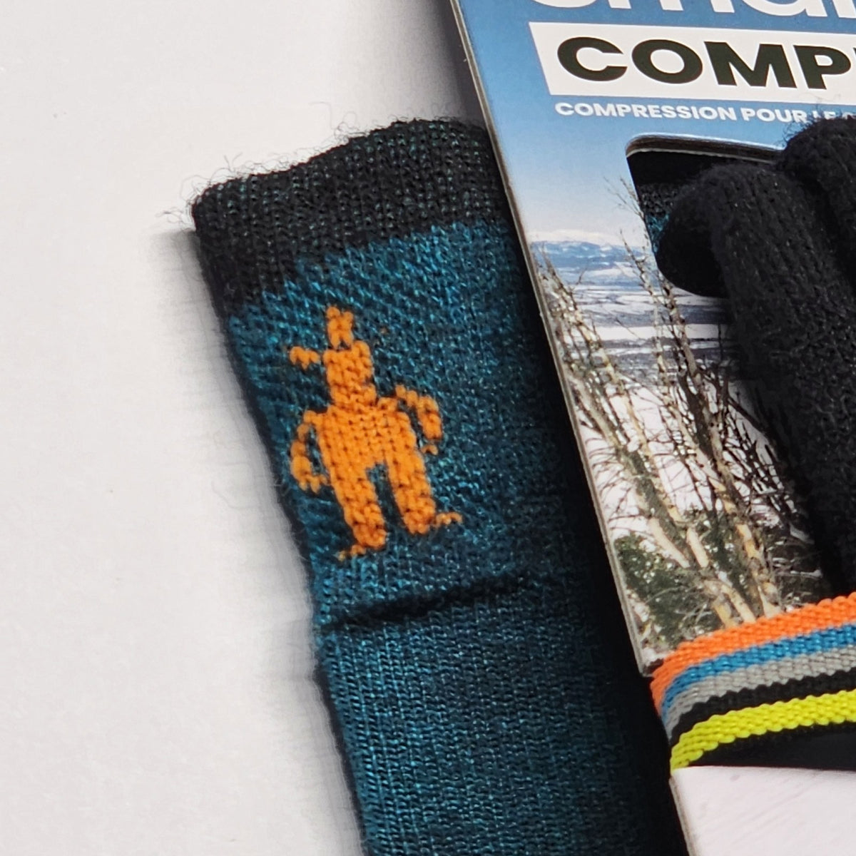 Merino Wool Ski Socks with Targeted Compression - Over The Calf, Forest Graphic, Medium