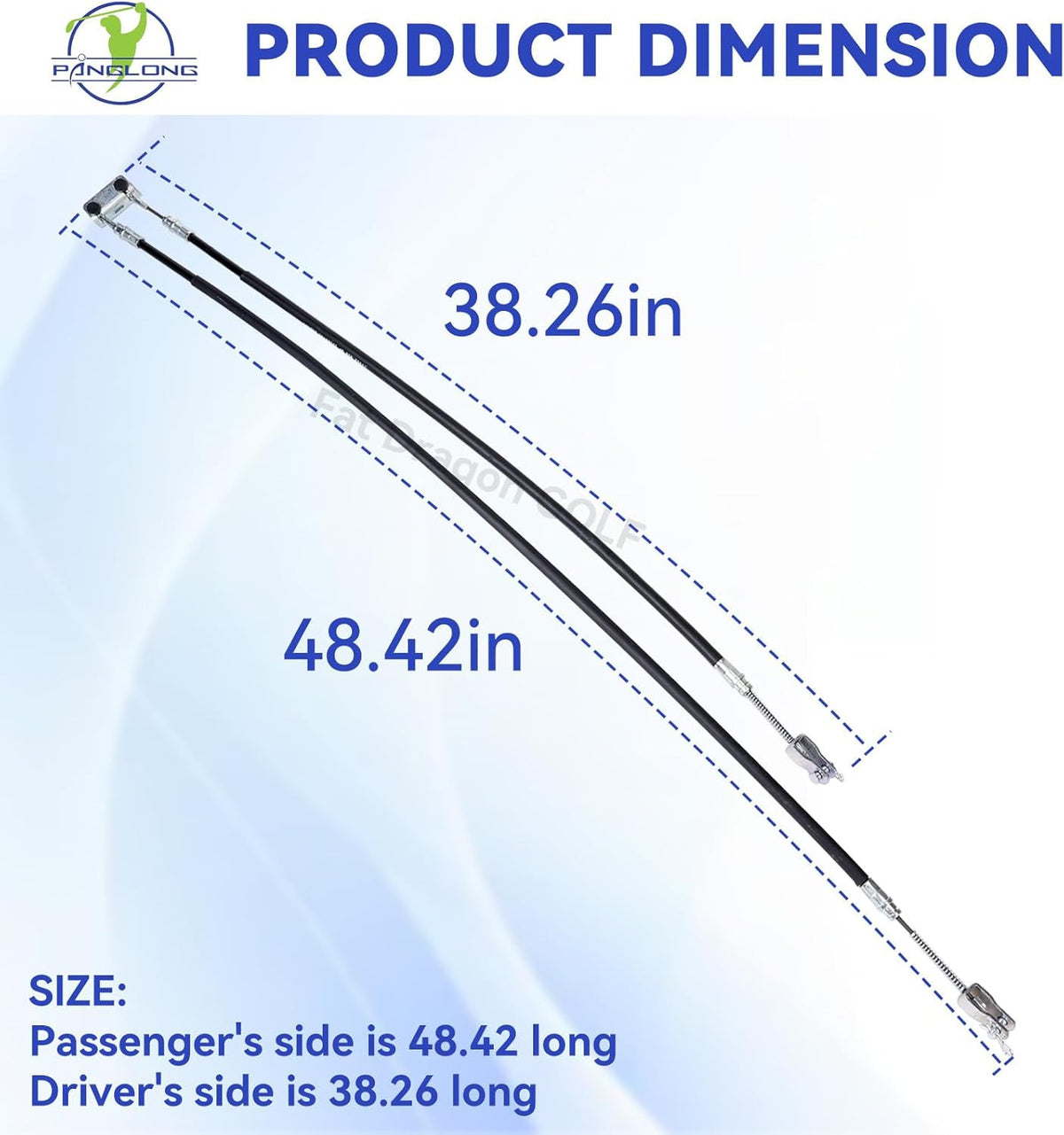 Golf Cart Brake Cable Set for EZGO TXT & Medalist 1994-2008 Stainless Steel