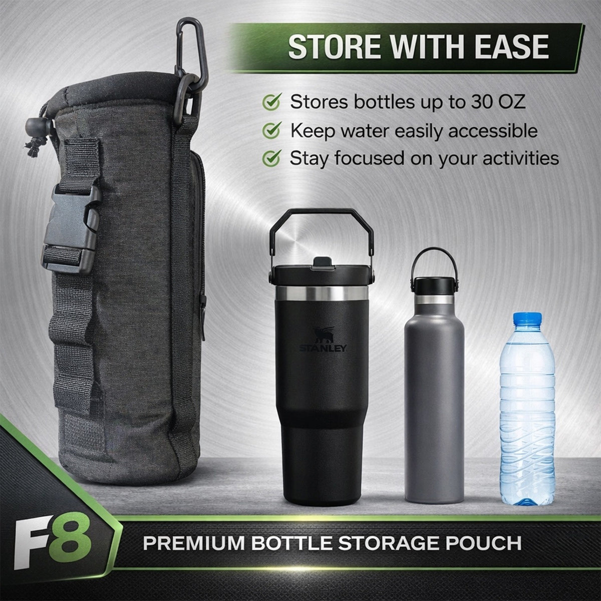 30 OZ Water Bottle Holder Sling for Hiking & Outdoor Activities