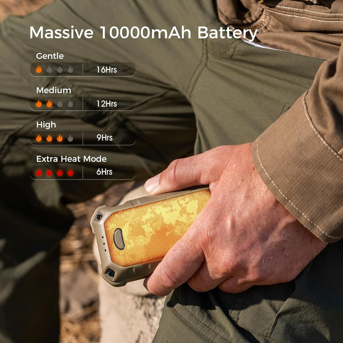 Waterproof Hand Warmers Rechargeable 10000mAh Extra Heat for Hunting and Outdoor Use