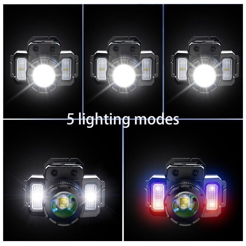High-Power Rechargeable LED Headlamp 99000000LM Waterproof Tactical Head Torch