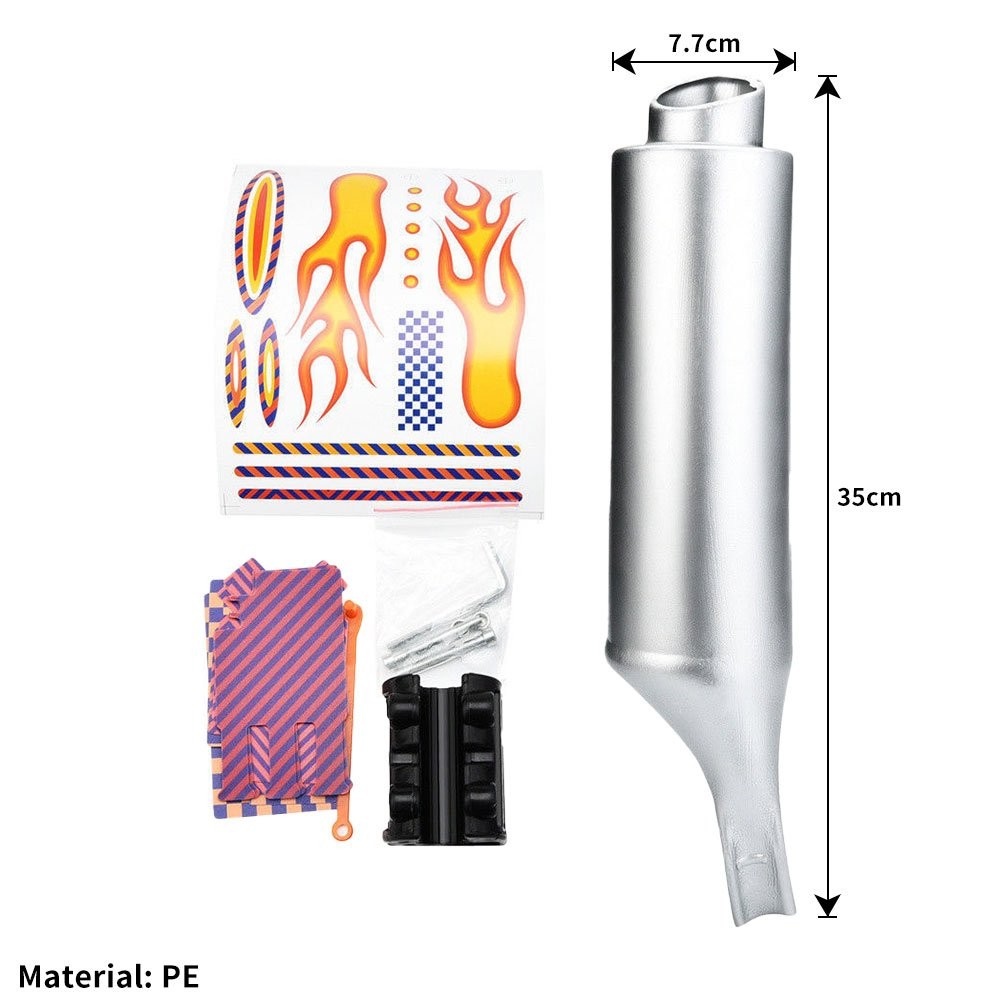 Bike Turbo Exhaust Pipe with Sound Effects - Bicycle Spoke Sound Maker Kit