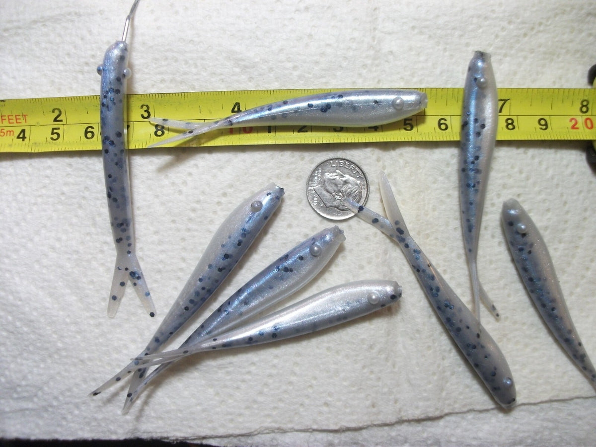 Artificial Soft Plastic Minnows for Bass and Walleye Fishing - 3" Monkey Shiner