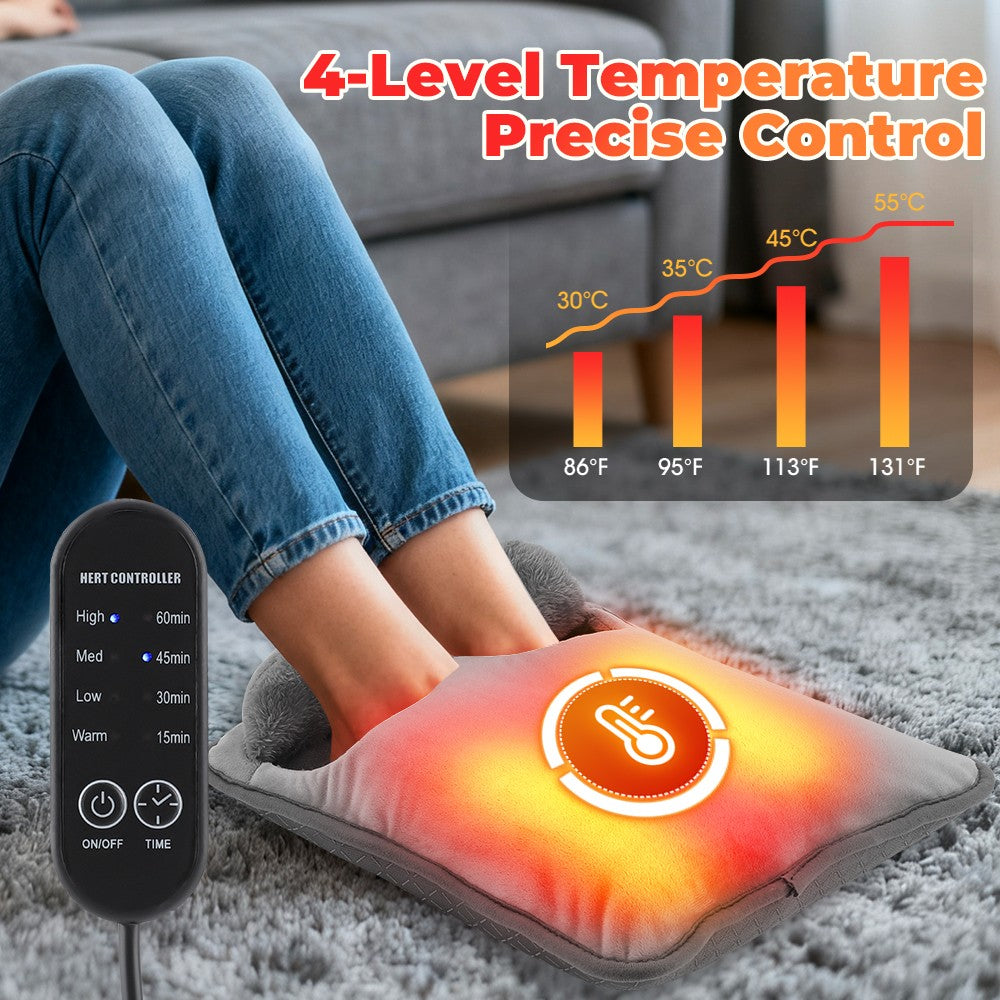 Electric Foot Warmer with 4 Heat Levels Portable Hand & Seat Heater