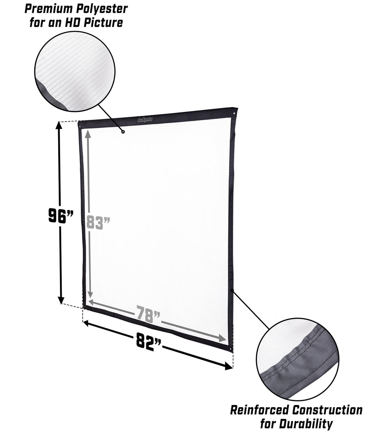 Golf Simulator Impact Screen 7.8' x 6.8' for Projectors & Hitting Nets
