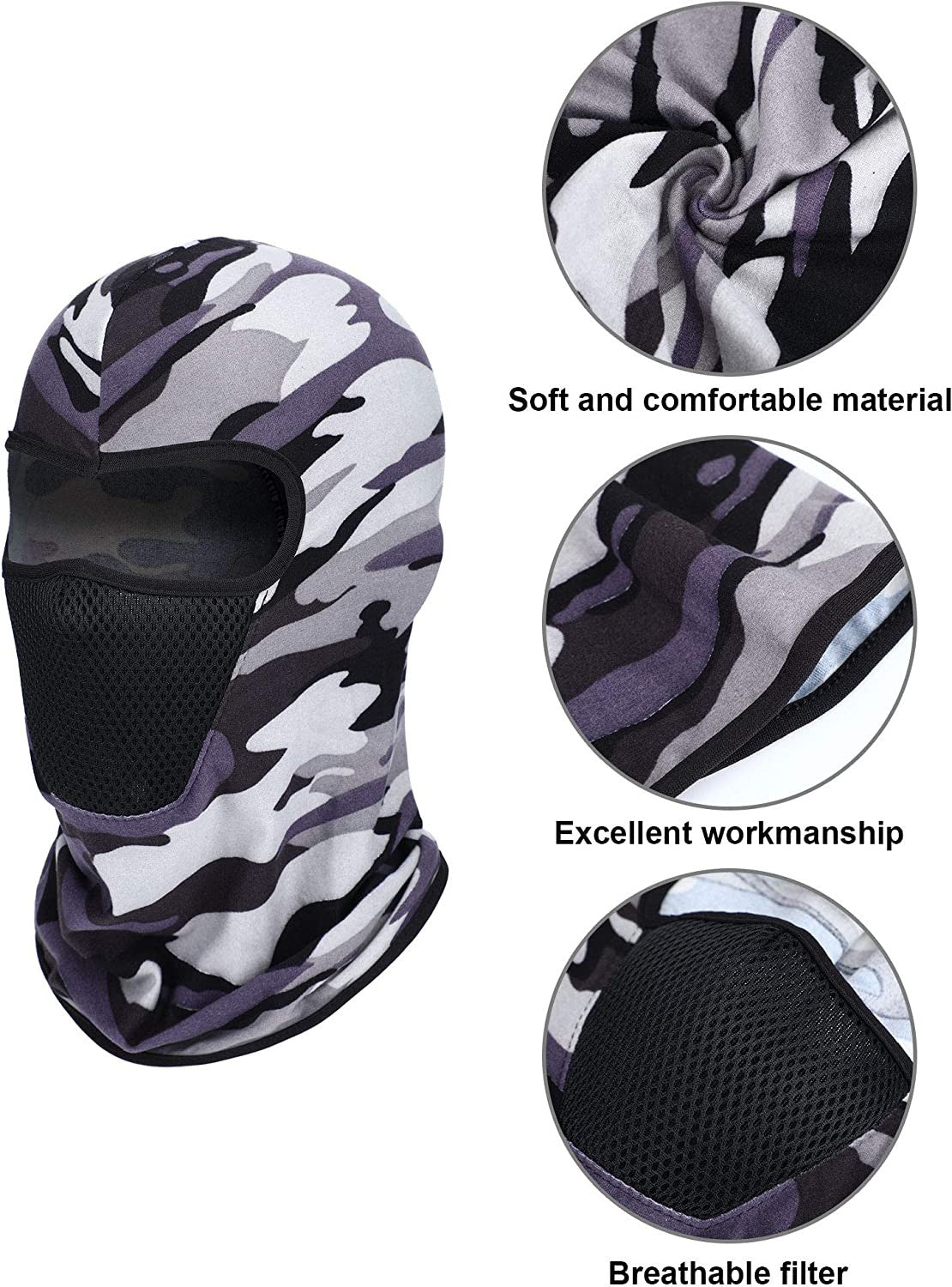 6 Pack Unisex Balaclava Face Masks for Outdoor Sports & Cold Weather