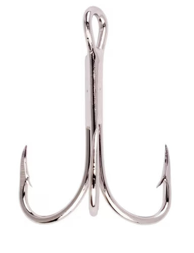 Heavy Duty Treble Hooks - Nickel Finish, Multiple Sizes for Fishing