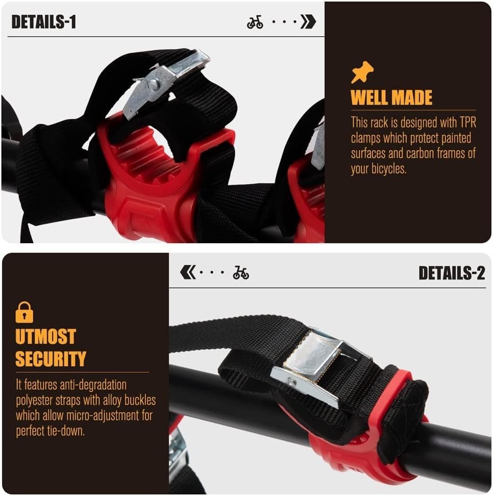 6Pcs/Set Bike Rack Hitch Mount Bicycle Car Strap Replacement Cradle...
