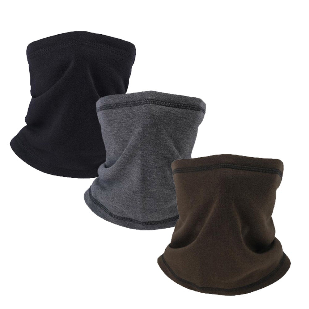 Thermal Fleece Neck Gaiter 3 Pack Winter Face Mask Scarf for Outdoor Sports