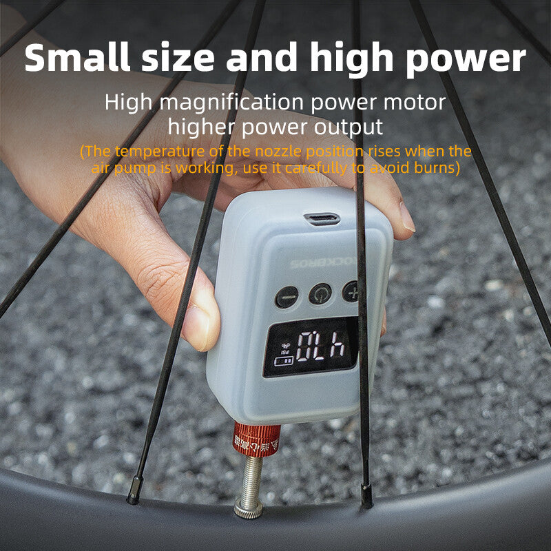 Electric Mini Bike Pump with LED Display - Portable Tire Inflator for Motorcycle and Bicycle