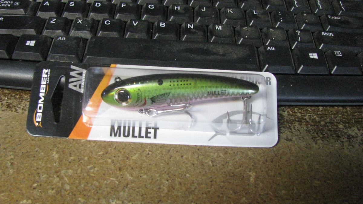 Fishing Lure Bomber Mullet Nip 3.5 Inch 5/8 Oz Saltwater Tackle Black Menhaden