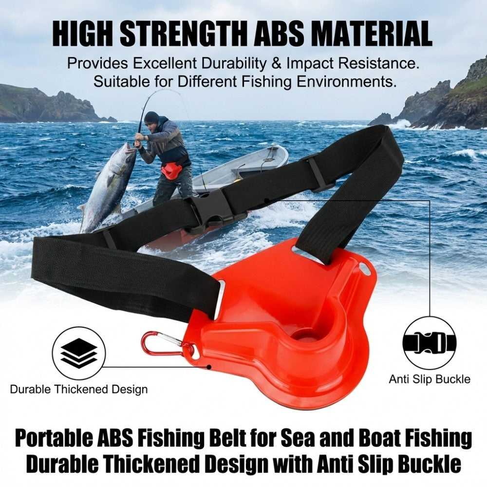 Adjustable Fishing Gimbal Fighting Belt with Rod Holder for Sea & Boat Fishing