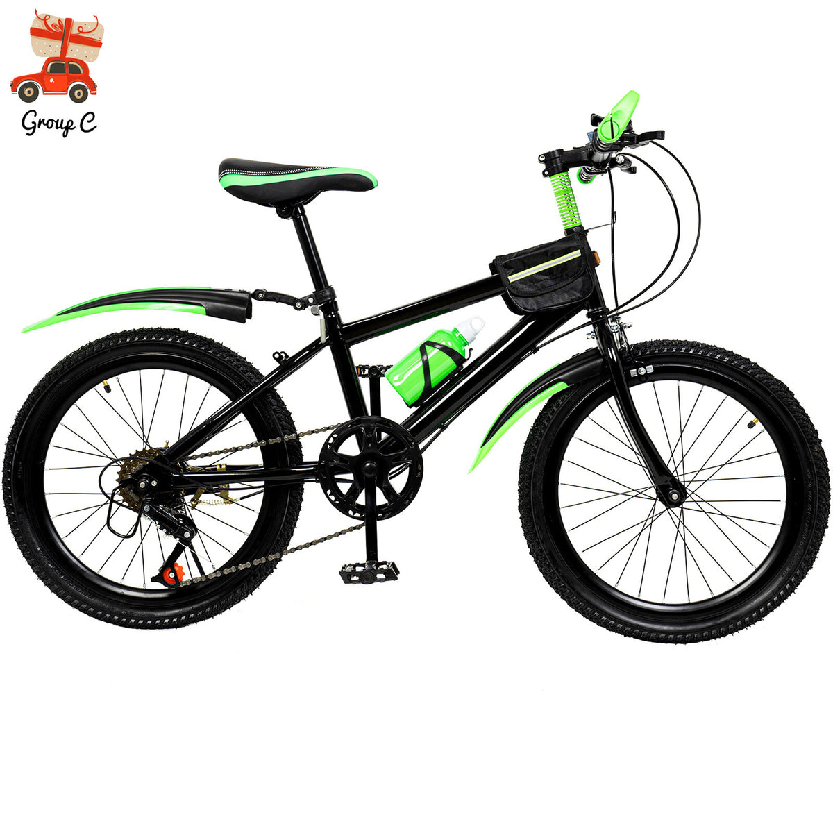 Kids Mountain Bike 20 Inch Bicycle with Adjustable Seat Multi-Speed Gears