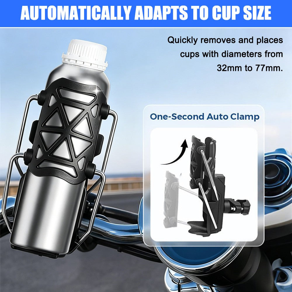 Universal Bicycle and Motorcycle Cup Holder - Adjustable & Weatherproof