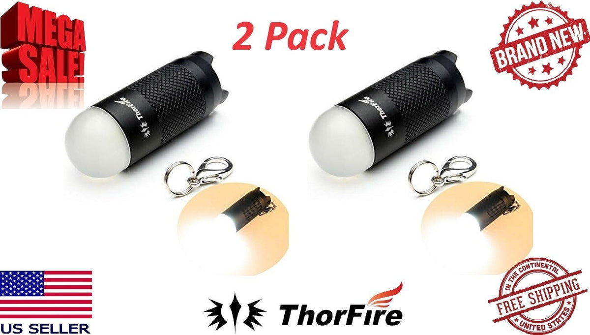 Mini LED Keychain Flashlight 120 Lumens, 2 Pack - Super Bright, Durable, Water-Resistant