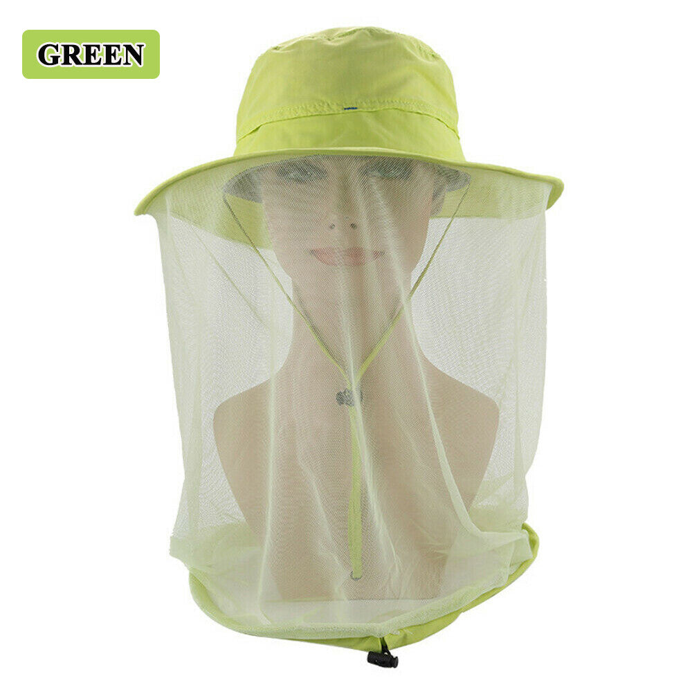 Outdoor Mosquito Net Hat with Sun Protection and Adjustable Mesh Cap