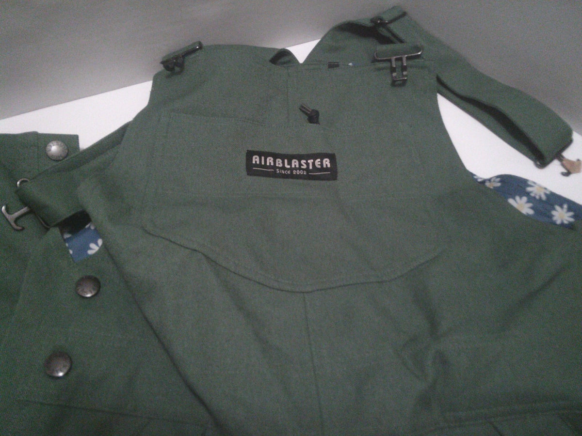 Women's Snow Bibs - Green Insulated Snow Pants, Size M, NWT