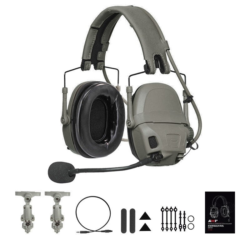 Tactical Noise Reduction Communication Headset with PTT for Helmet Use