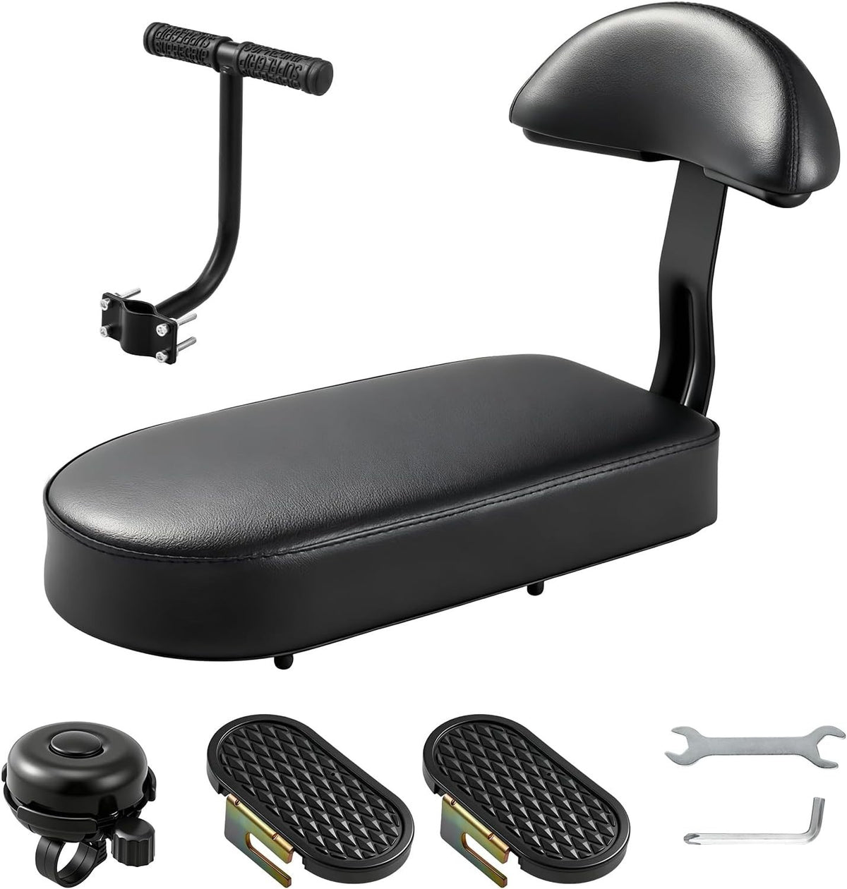 Kids Bicycle Seat Set with Backrest and Safety Armrests
