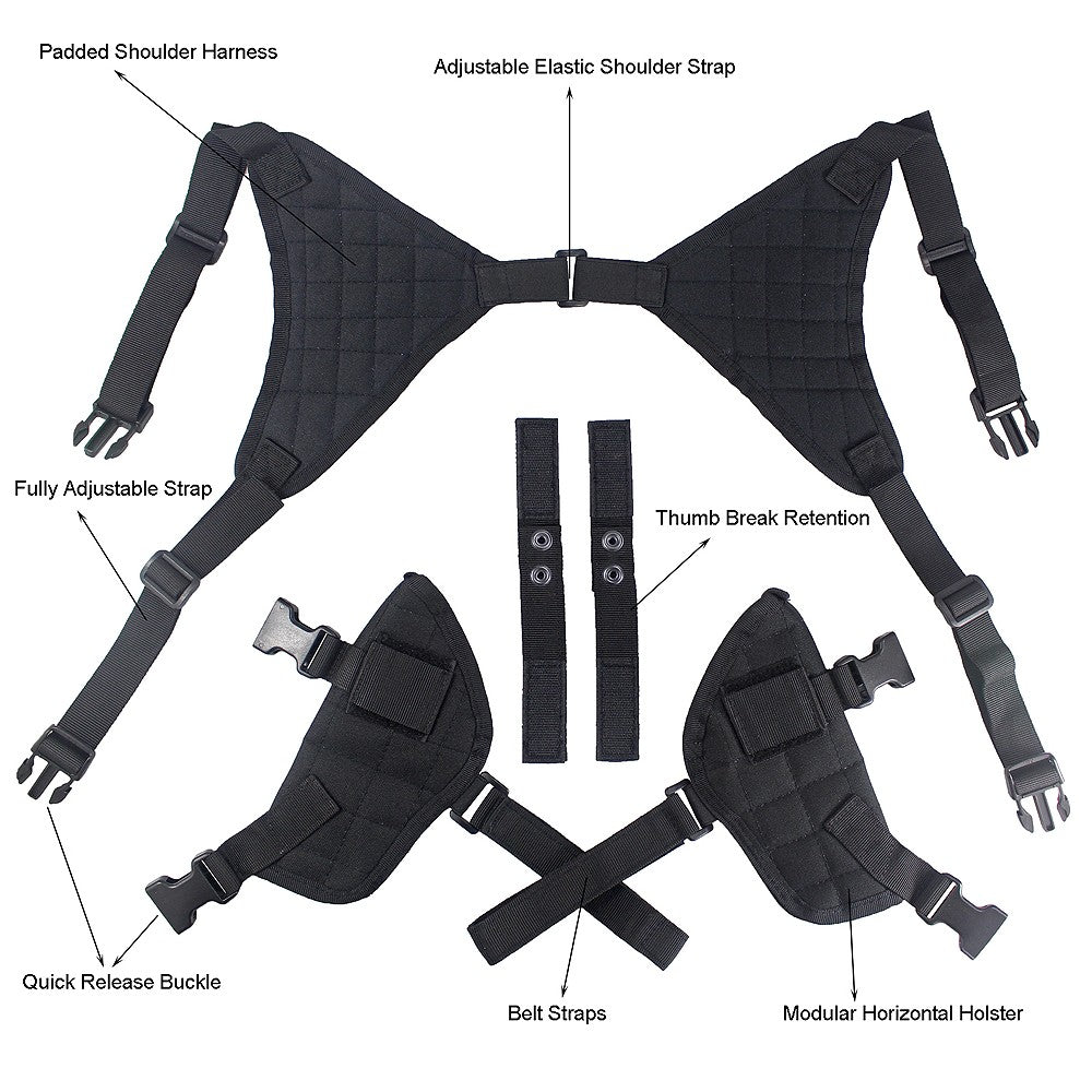 Underarm Shoulder Gun Holster for Pistol Concealed Carry Adjustable