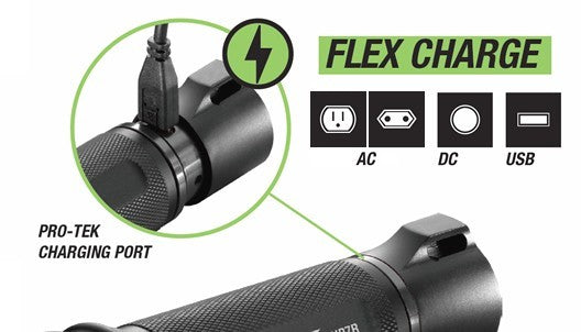 Rechargeable LED Long Distance Focusing Flashlight Black - 300 Lumens