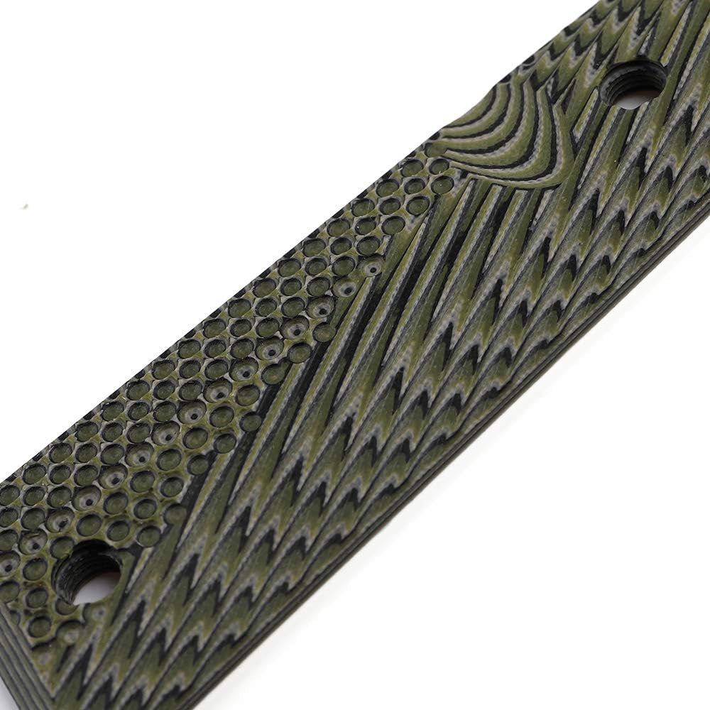1911 Full Size G10 Pistol Grips with Stainless Screws - Black, CNC Machined