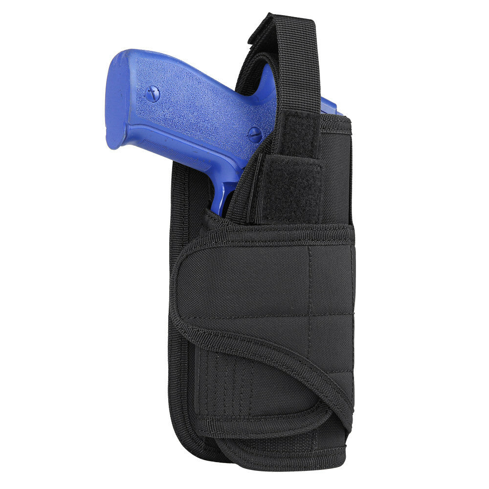 Tactical Vertical MOLLE Pistol Holster with Retention for Universal Fit