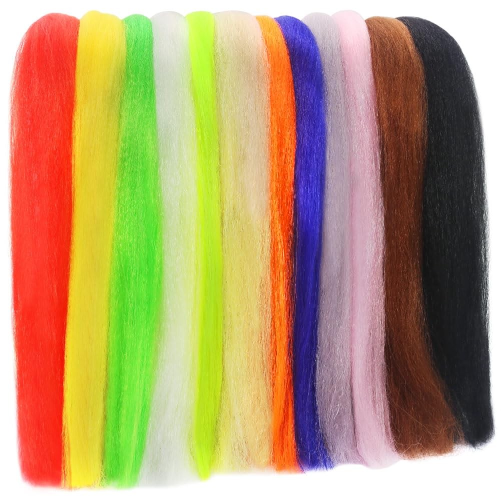 Fly Tying Materials Kit with Synthetic Bucktail Hair - 12 & 16 Colors