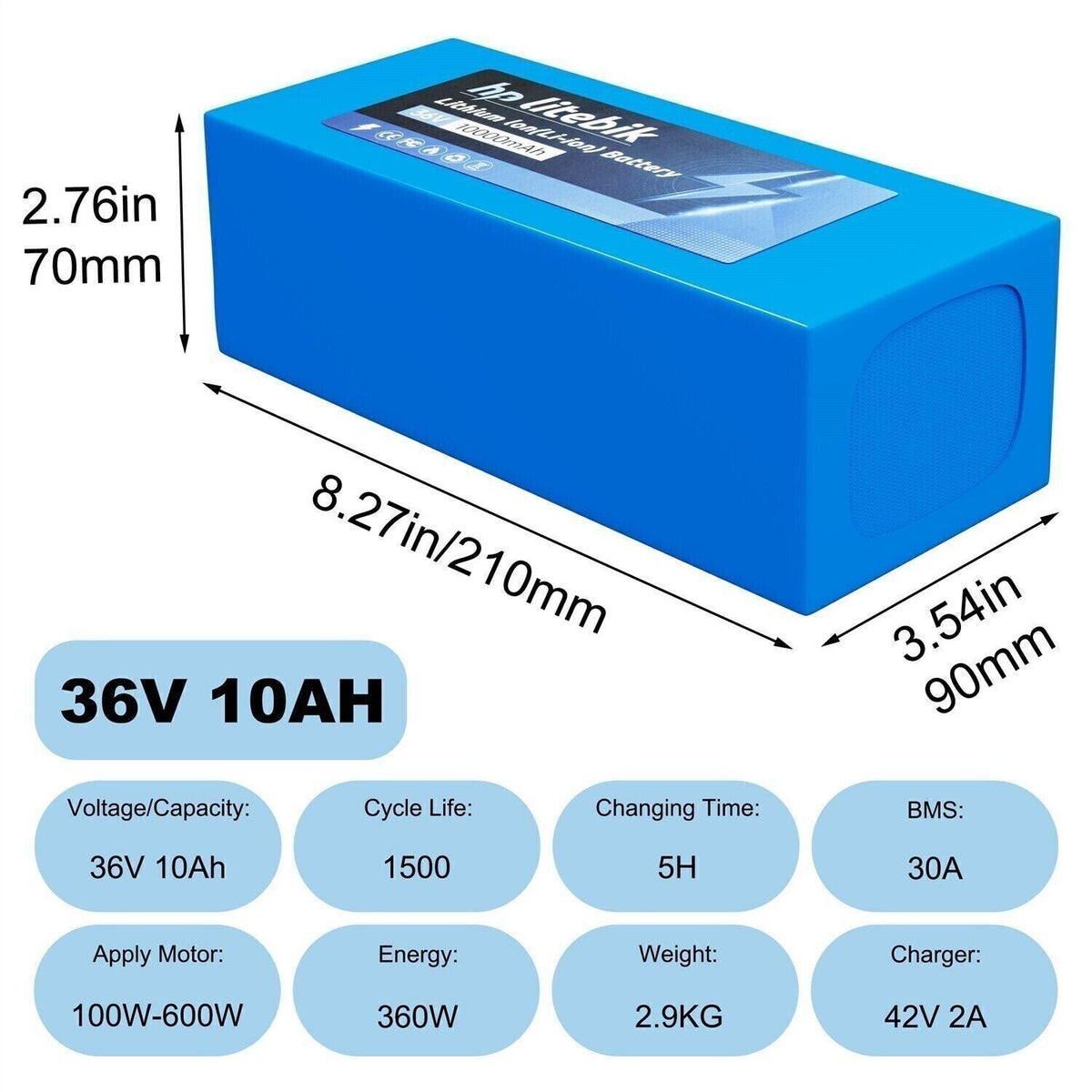 Electric Bike Battery 36V-72V for E-Scooter & Bicycle UL 2271 Certified