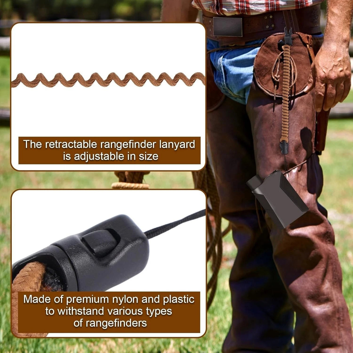 Outdoor Rangefinder Lanyard 2-Pack Retractable Tether for Hunting Fishing Hiking