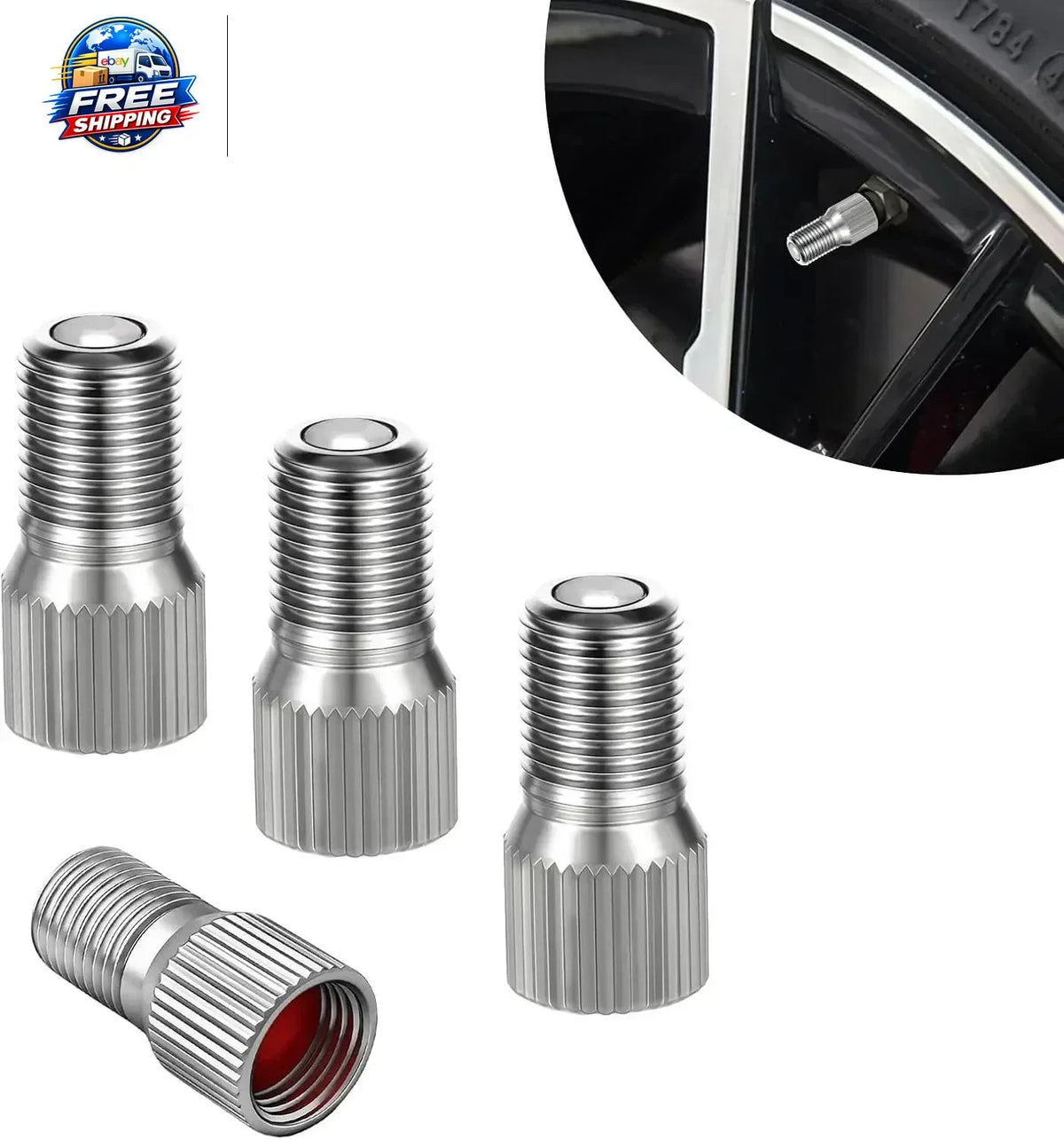Universal 19mm Tire Valve Extensions - Brass, Durable, Pack of 4
