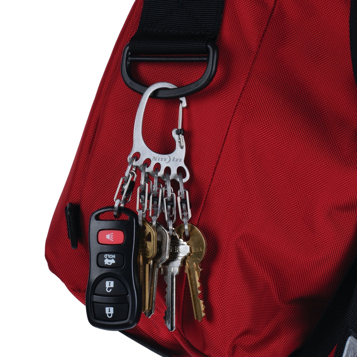 Stainless Steel Key Rack with Locking Carabiner and MicroLocks - Organization Tool